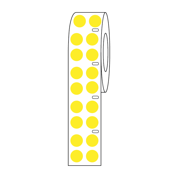 Globe Scientific Label Roll, Cryo, Direct Thermal, 9.5mm Dots, for 1.5mL Tubes, Yellow 